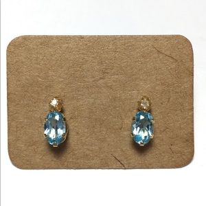 14k Topaz & Diamond Stud Earrings